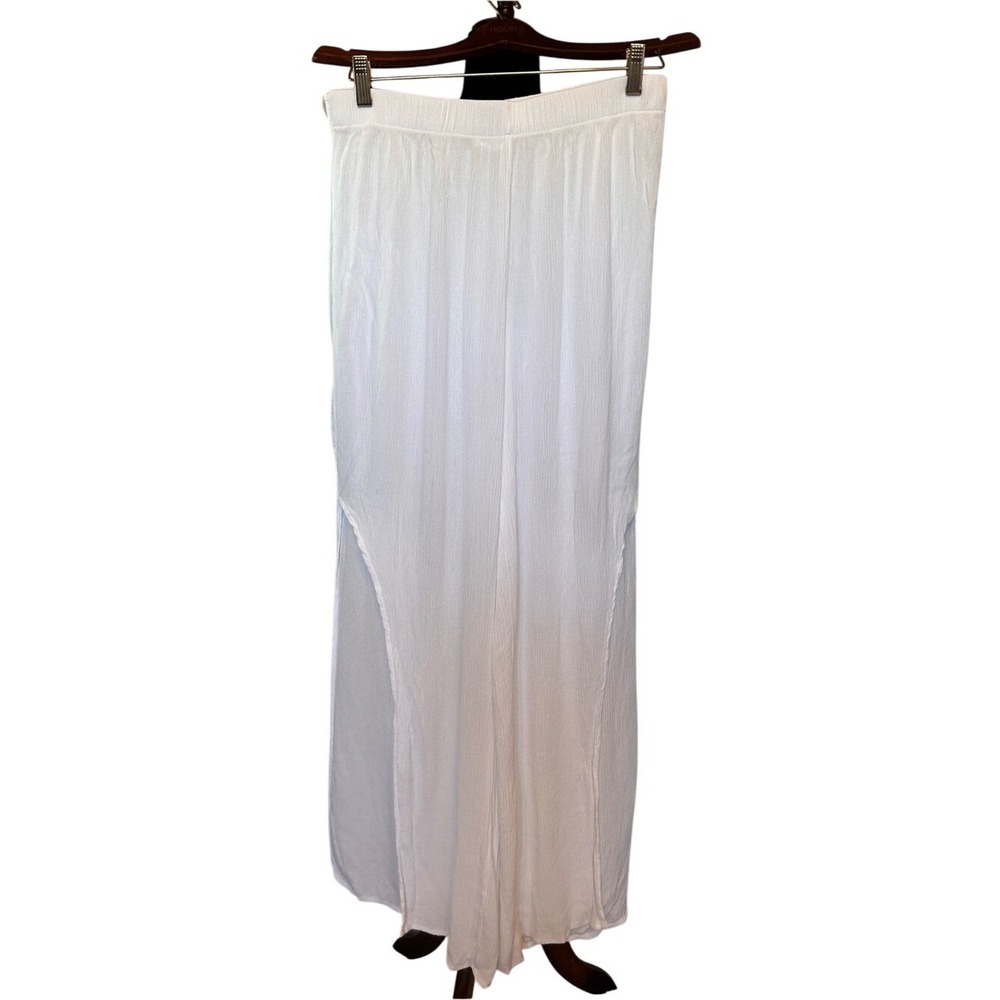 Kona Sol Swim White Tie-Front Split Leg Pull On Pants Size Large - Picture 3 of 7